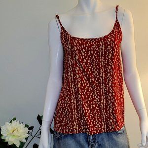 Nineteen Palms Nairobi Cami.  Red with yellow print. Size L. NWT